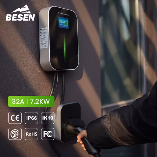 7,2 kW schnelle Elektroauto-Wallbox-EV-Ladestation mit Typ-2-Buchse